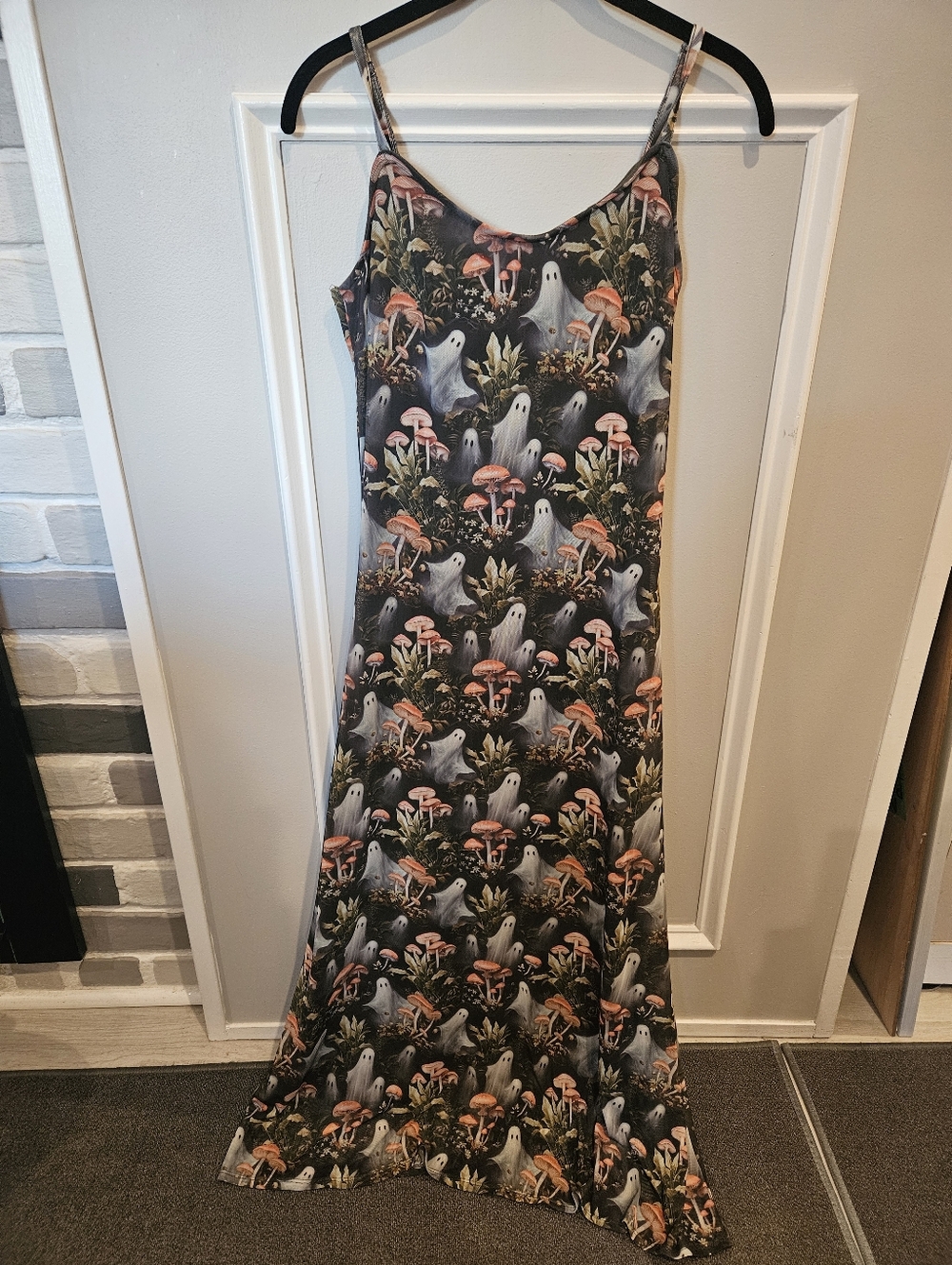Thorn And Fable Garden Slip Dress - Ghost & Mushroom Print in Multicolor